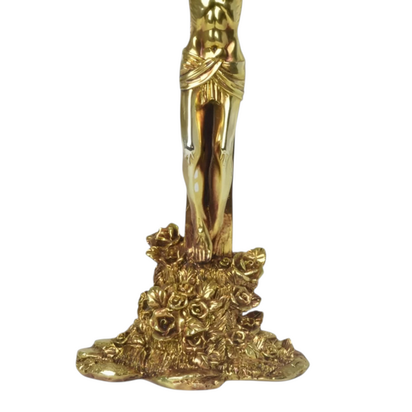 Large Gold Plated Standing Religious Crucifix Cross