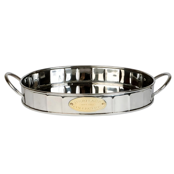 Silver Polished Heritage Collection Serving Tray with Handles