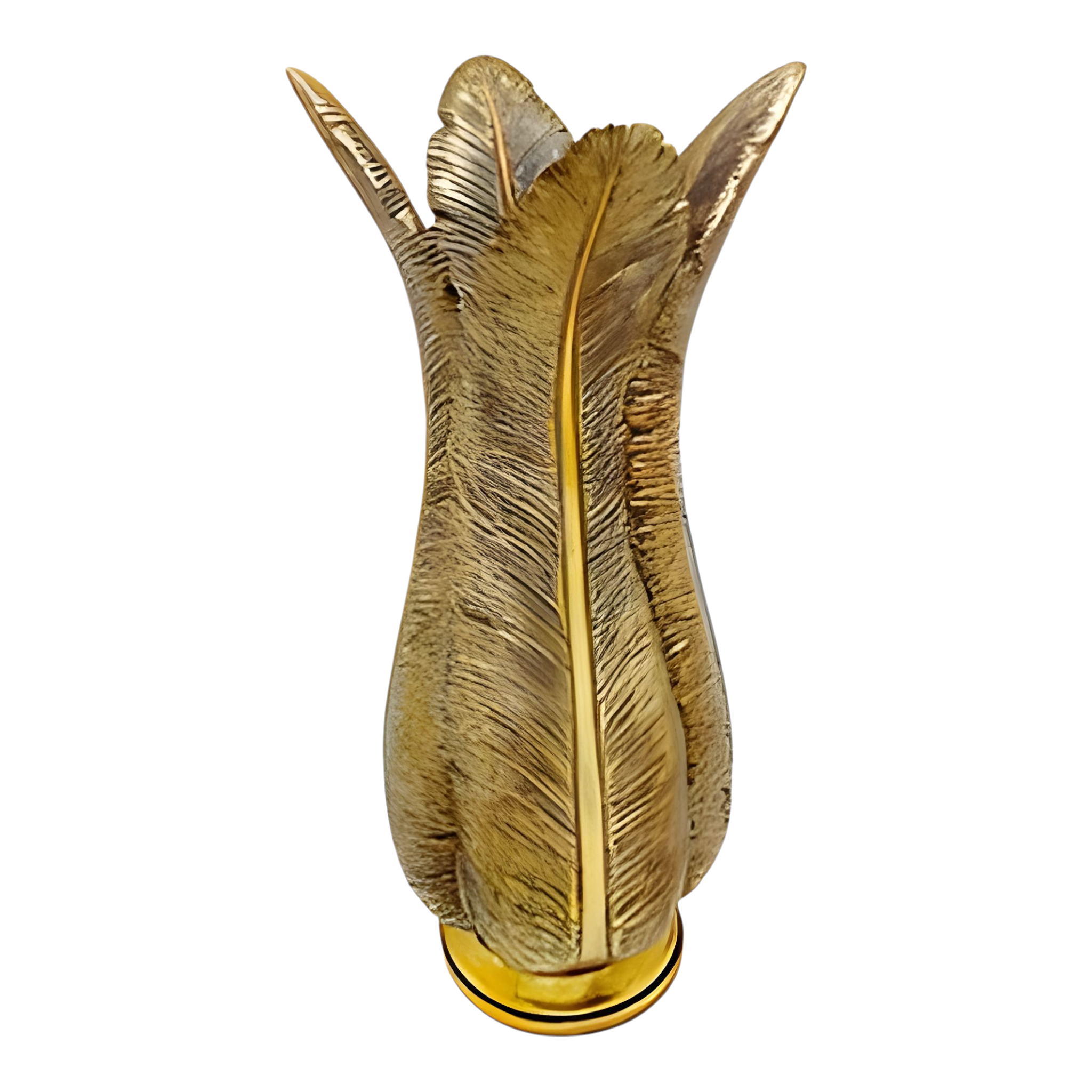 Antique Gold Plated Decorative Tabletop Leaf Vase