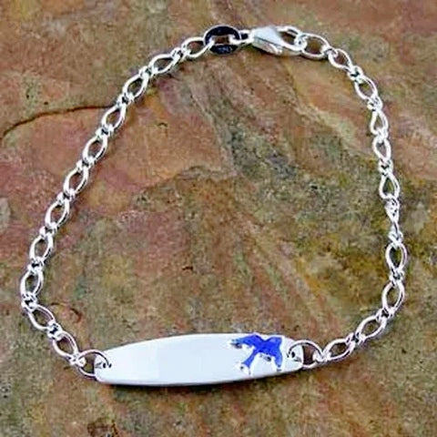 Sterling Silver Baby Identity Name Bracelet & Blue Bird