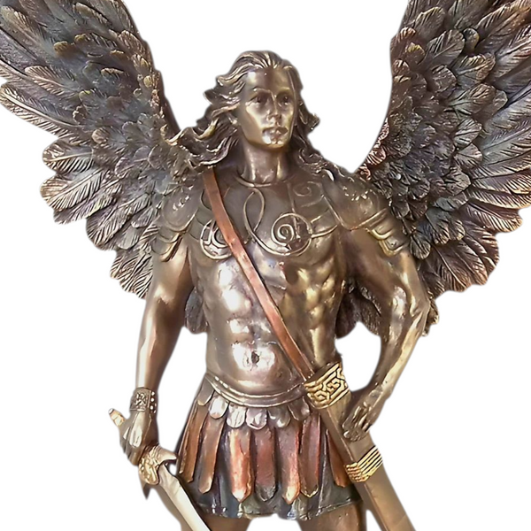 Veronese Cold Cast Bronze Archangel Michael Holding Sword Statue Figurine