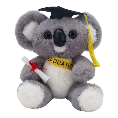 Grey Plush Graduation Koala Bear