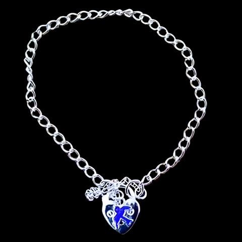 Sterling Silver Baby Bracelet & Blue Bird and Padlock