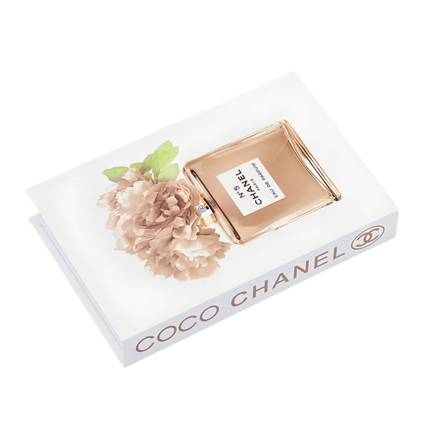 Coco Chanel No5 Perfume Bottle & Flowers Designer Display Storage Book Box