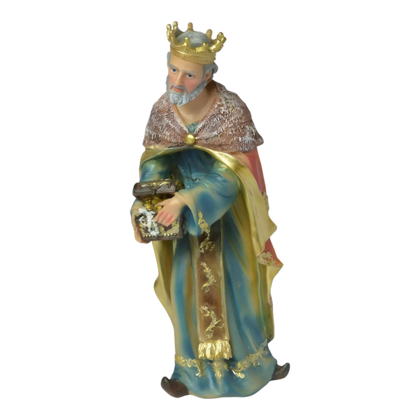 13 Piece Christmas Nativity Scene Colour Figurines & Stable Display Set- 32cm