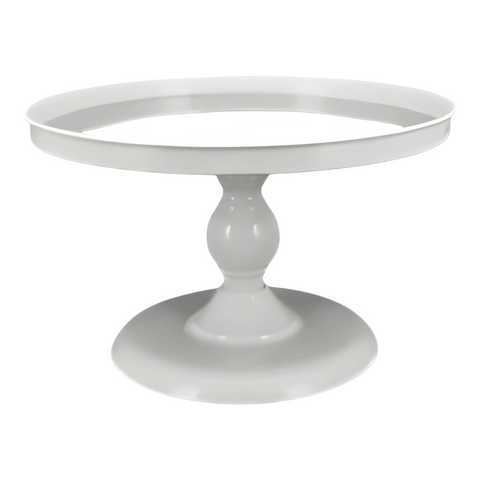 White Frame & Glass Mirror Top Cake Stand- 25cm