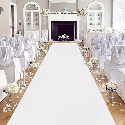 10 metres x 1 metre White Aisle Runner Carpet- Non Woven Felt Fabric