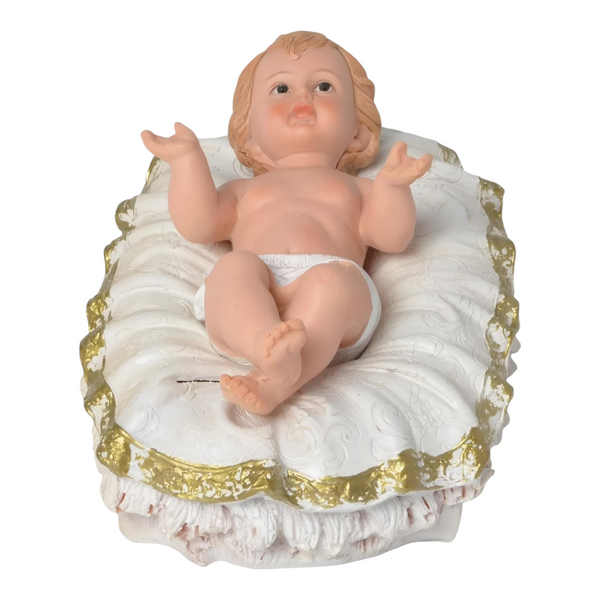 11 Piece Christmas Nativity Scene White & Gold Figurines Display Set- 30cm