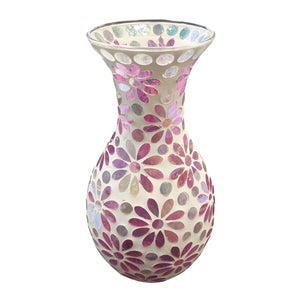 Pink Mosaic Glass Decorative Vase