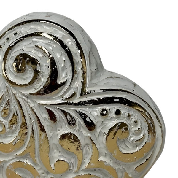 Silver Resin Decorative Tabletop Heart Figurine