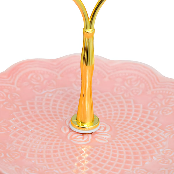 3 Tier Pink Ceramic Cupcake Stand