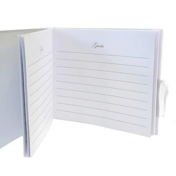 White Graduation Guest Book in Gift Box