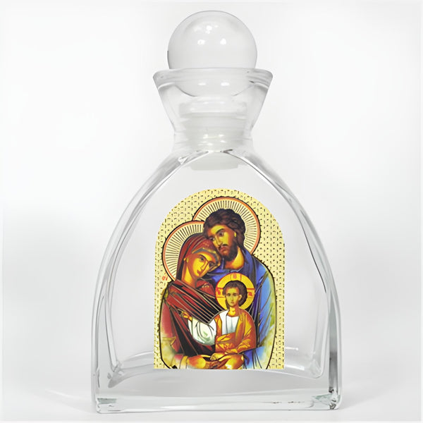 Orthodox The Holy Family Glass Bottle with Ball Lid