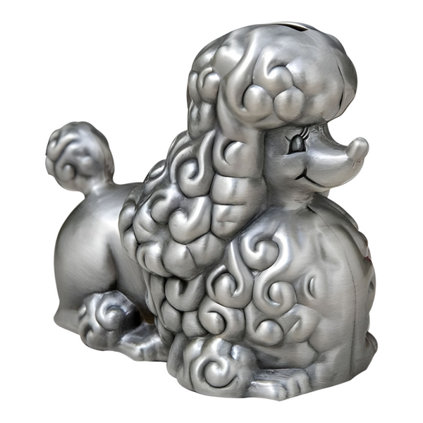 Children's Silver Pewter Poodle Dog Money Box