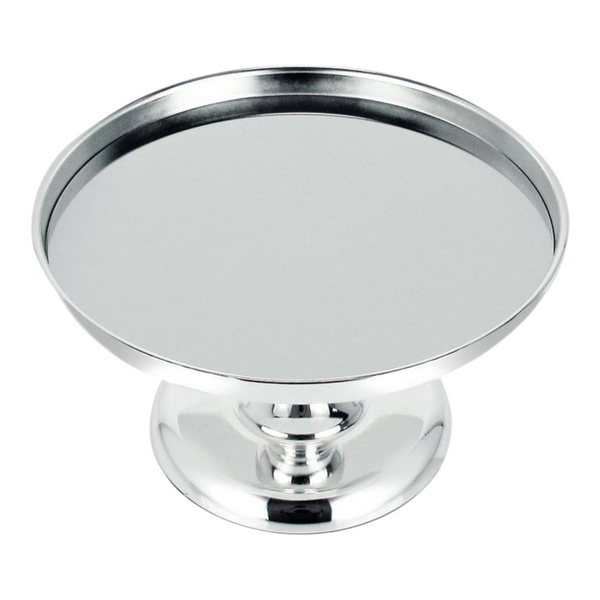 Silver Frame & Glass Mirror Top Cake Stand- 25cm