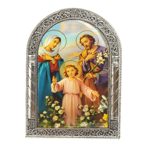 Catholic Silver Plated The Holy Family Icon Plaque
