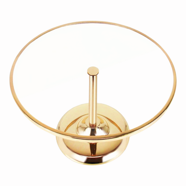 Gold Frame & Glass Top Cake Stand- 25cm