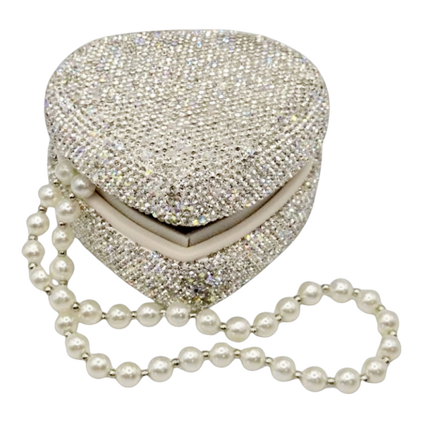 Heart Shape & Sparkling Crystal Diamantes Full Body Jewellery Box