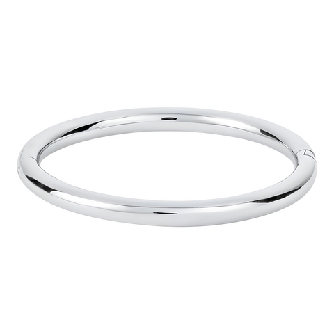 Rhodium Plated Sterling Silver Baby Bangle with Clip Hinge