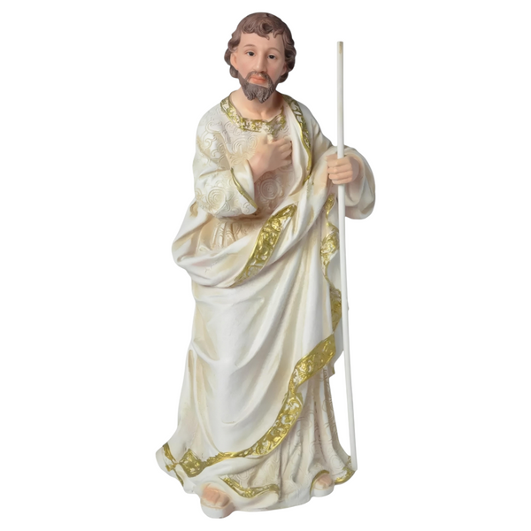 11 Piece Christmas Nativity Scene White & Gold Figurines Display Set- 30cm