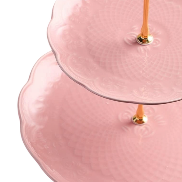 3 Tier Pink Ceramic Cupcake Stand