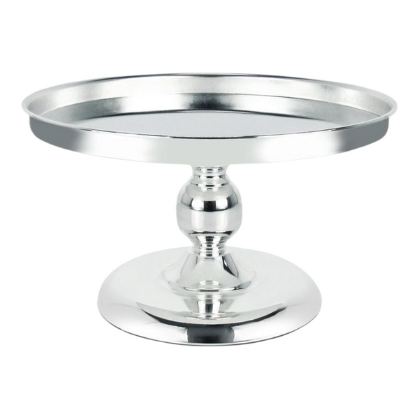 Silver Frame & Glass Mirror Top Cake Stand- 25cm