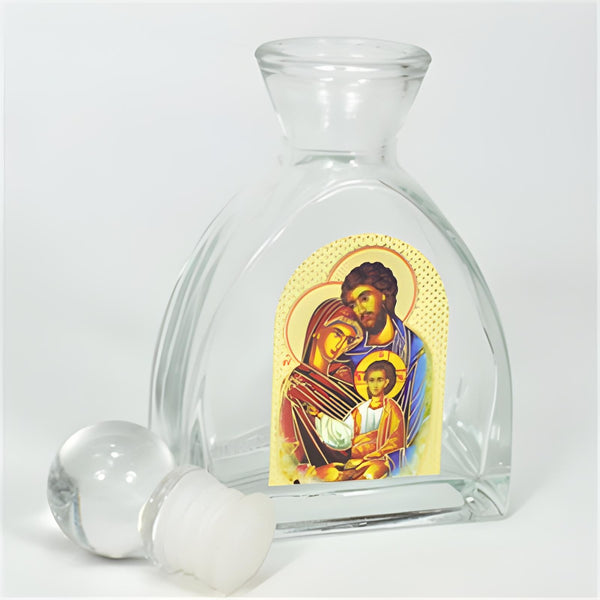 Orthodox The Holy Family Glass Bottle with Ball Lid