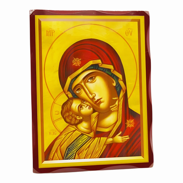 Orthodox Holy Mother Mary Wooden Icon Plaque