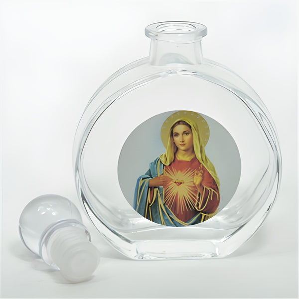 Catholic Sacred Heart Holy Mother Mary Glass Bottle with Ball Lid
