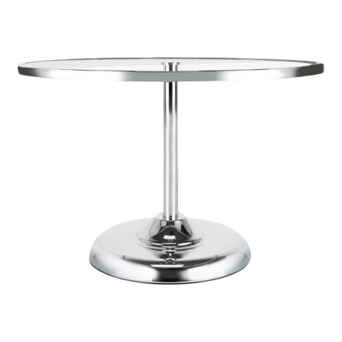 Silver Frame & Glass Top Cake Stand- 25cm