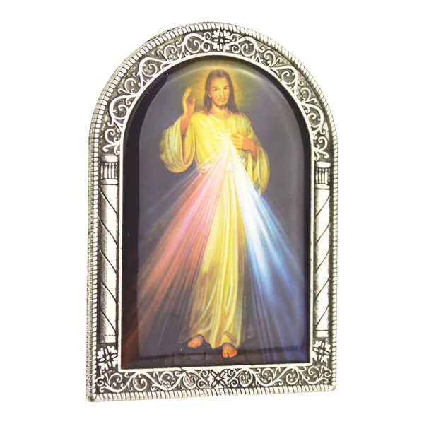 Catholic Silver Plated Divine Mercy Jesus Christ Icon Plaque