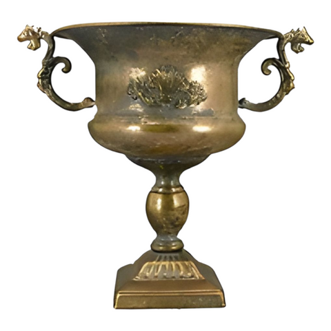 Large Antique Gold Urn Trophy Vase & Ornate Handles