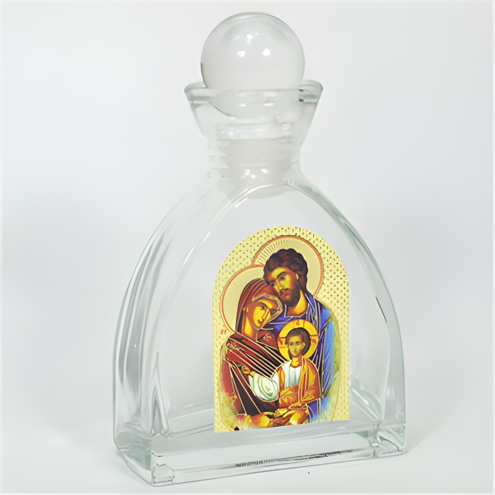 Orthodox The Holy Family Glass Bottle with Ball Lid