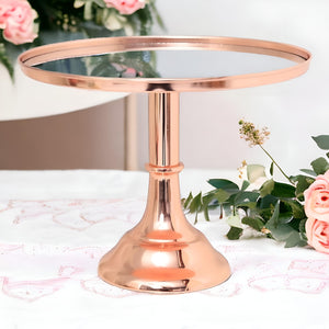 Rose Gold Metal Frame Mirror Cake Stand