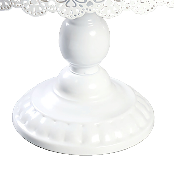 White Moroccan Lace Edge Cake Stand