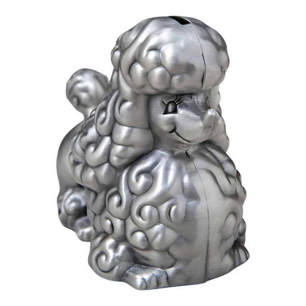 Children's Silver Pewter Poodle Dog Money Box
