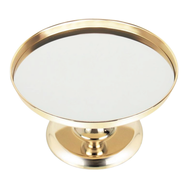 Gold Frame & Glass Mirror Top Cake Stand- 25cm