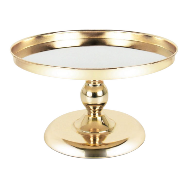 Gold Frame & Glass Mirror Top Cake Stand- 30cm