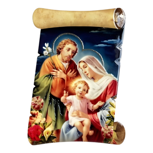 Catholic The Holy Family Scroll Design Ceramic Plaque