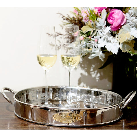 Silver Polished Heritage Collection Serving Tray with Handles
