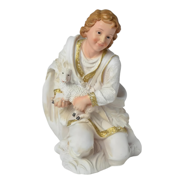 11 Piece Christmas Nativity Scene White & Gold Figurines Display Set- 30cm