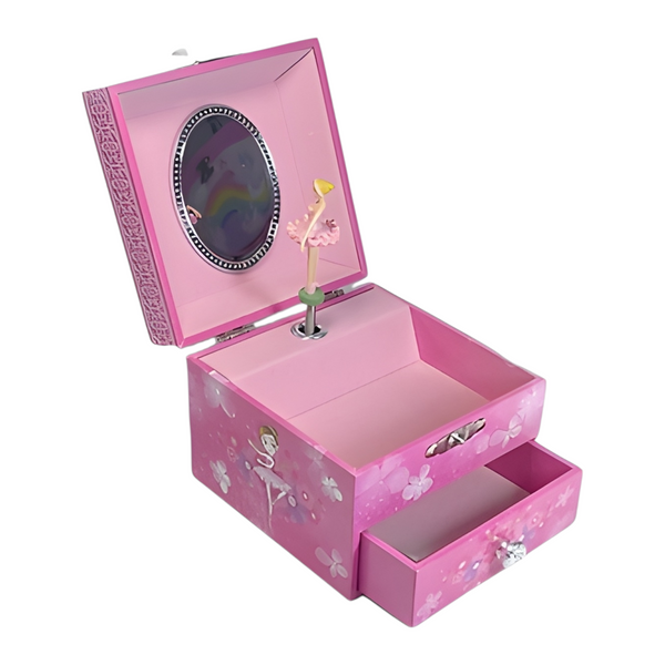 Girl's Pink Ballerina Musical Jewellery Box with Drawer