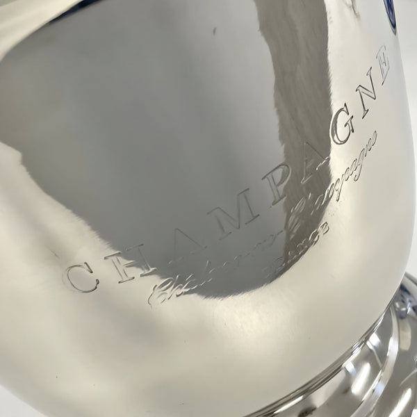 Shiny Silver Footed Champagne France Ice Cooler Bucket with Handles