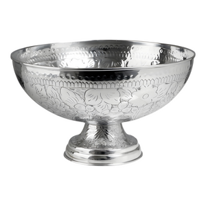 Large Silver Aluminium Embossed Champagne & Wine Ice Cooler Bucket Tub