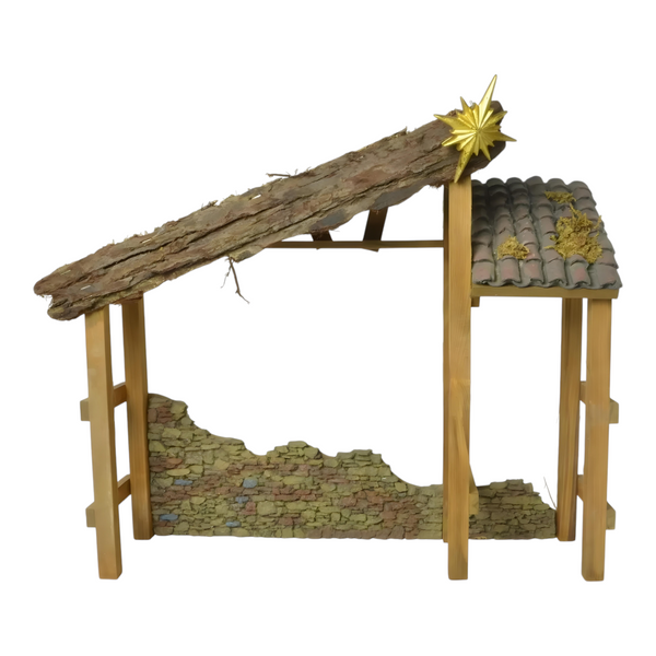 13 Piece Christmas Nativity Scene Colour Figurines & Stable Display Set- 32cm
