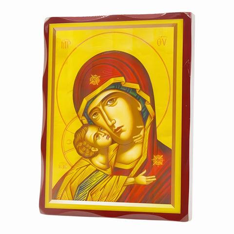 Orthodox Holy Mother Mary Wooden Icon Plaque
