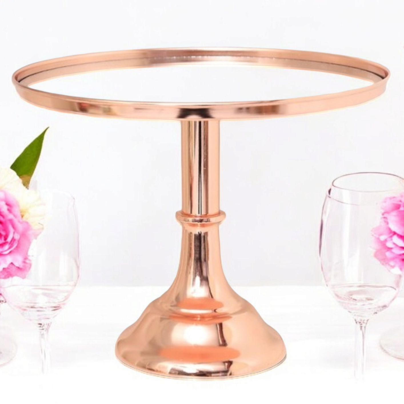 Rose Gold Frame & Glass Mirror Top Cake Stand