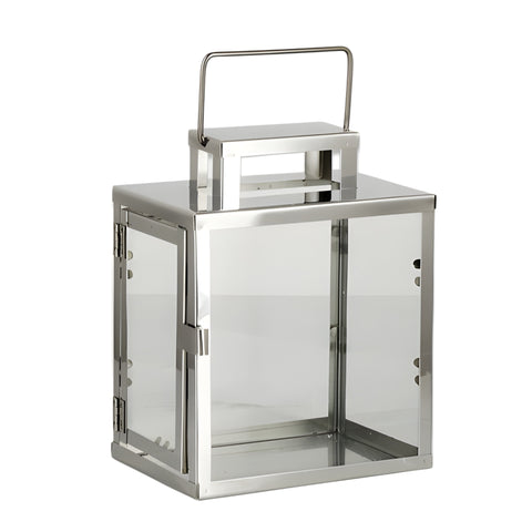 Set 6 Silver Stainless Steel Decorative Hurricane Candle Holder Lantern & Top Handle