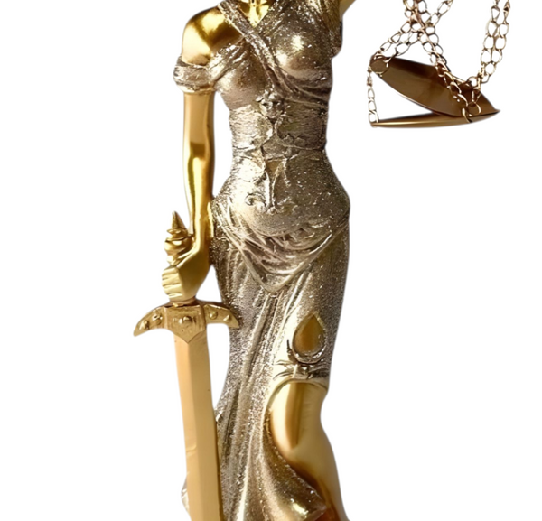 Gold Plated Greek Goddess Of Justice Statue Figurine