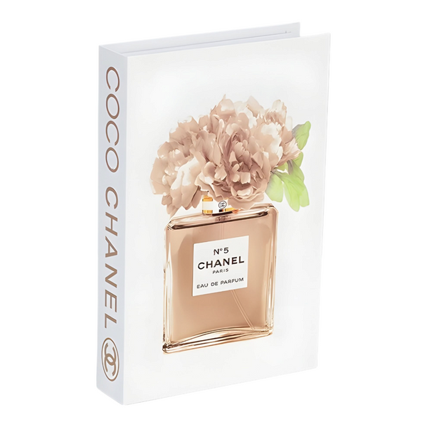 Coco Chanel No5 Perfume Bottle & Flowers Designer Display Storage Book Box